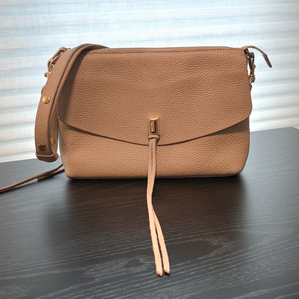 Rebecca Minkoff Darren Top Zip Shoulder Bag in Stone